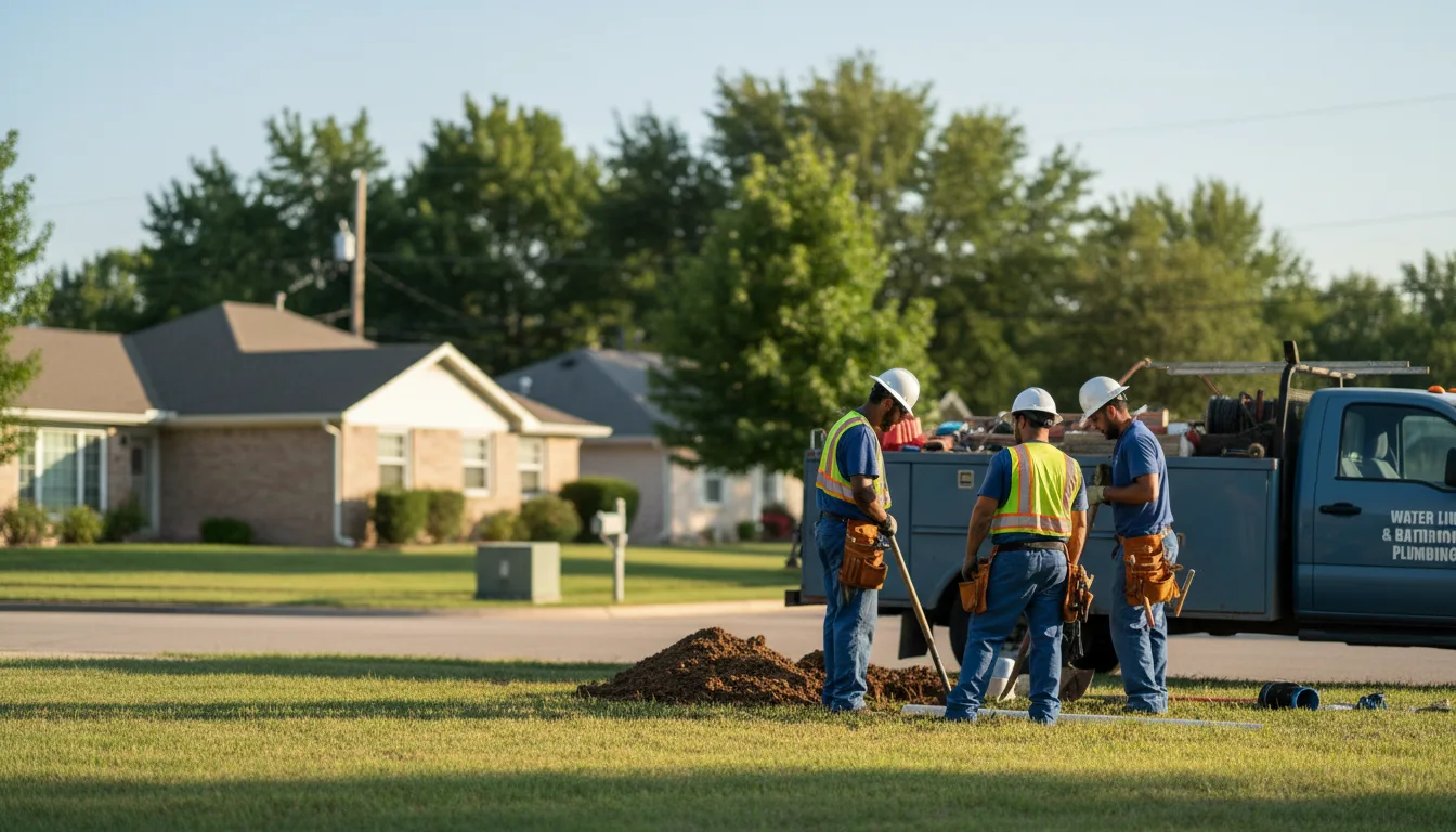 Residential water line and bathroom plumbing service in Centerton, AR